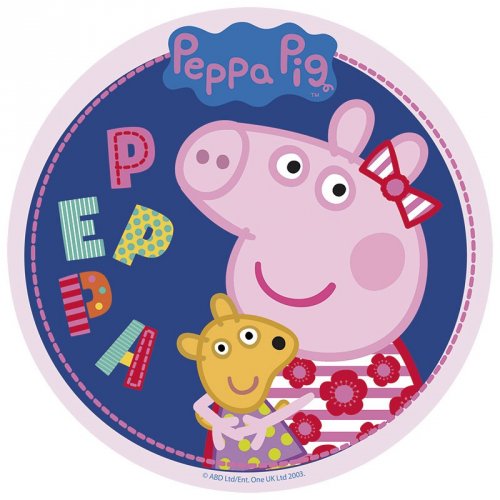 Disque Peppa Pig Bleu Fonce Cm Sucre Pour L Anniversaire De Votre Enfant Annikids