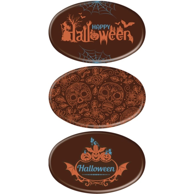 2 Plaques Ovale Halloween (5, 5 cm)- Chocolat 