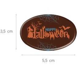 2 Plaques Ovale Halloween (5, 5 cm)- Chocolat. n1