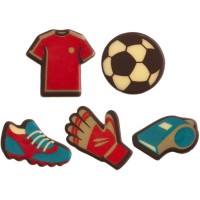 5 Dcors Football (3-4 cm) - Chocolat Blanc