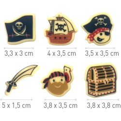 6 Figurines Pirate (3-4 cm) - Chocolat Blanc. n1