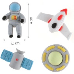 4 Dcors Astronaute (2-3, 5 cm) - Sucre. n1