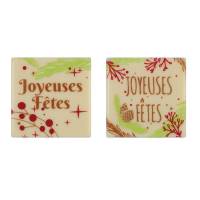 2 Embouts pour Bchettes Joyeuses Ftes (5 cm) - Chocolat Blanc