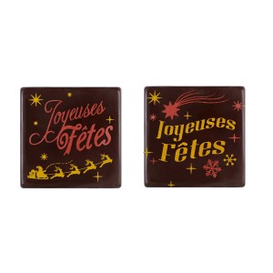 2 Embouts pour Bchettes Joyeuses Ftes (5 cm) - Chocolat Noir