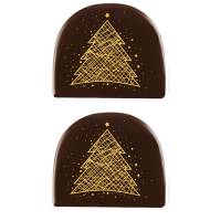 2 Embouts de Bche Sapin Or (7,7 cm) - Chocolat Noir