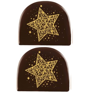 2 Embouts de Bche Etoile Or (7,7 cm) - Chocolat Noir