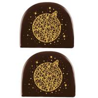 2 Embouts de Bche Boule Or (7,7 cm) - Chocolat Noir