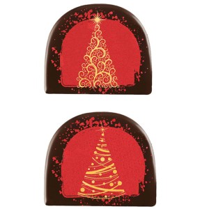 2 Embouts de Bche Sapin Arabesque (7,7 cm) - Chocolat Noir