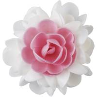 1 Bouquet de Roses Rose et Blanc (10 cm) - Azyme