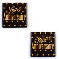 2 Carrs Joyeux Anniversaire (5 cm) - Chocolat Noir