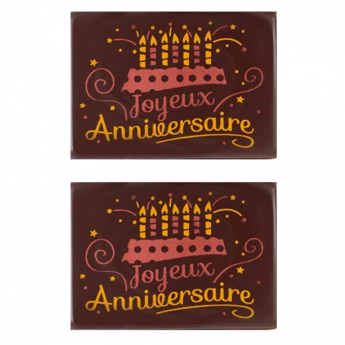 2 Rectangle Joyeux Anniversaire 6 1 Cm Chocolat Noir Pour L Anniversaire De Votre Enfant Annikids