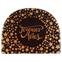 2 Embouts de Bche Scintillant Joyeuses Ftes (8 cm) - Chocolat