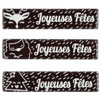 3 Plaquettes Joyeux Nol Neigeux - Chocolat Noir