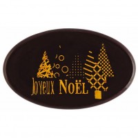 2 Plaquettes Ovales Joyeuses Ftes Sapin  - Chocolat Noir