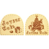 2 Embouts de Bche Vintage Nol (8,4 cm) - Chocolat Blanc