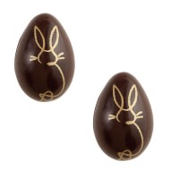 2 Oeufs 3D Lapin Silhouette (3,7 cm)  - Chocolat