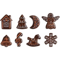 8 Dcors de Nol Gamme Crayonne (3 cm) - Chocolat