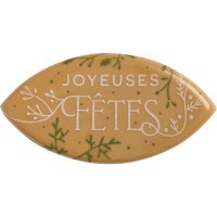 3 Feuilles Joyeuses Ftes (6 cm) - Chocolat Blond