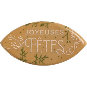 3 Feuilles Joyeuses Ftes (6 cm) - Chocolat Blond