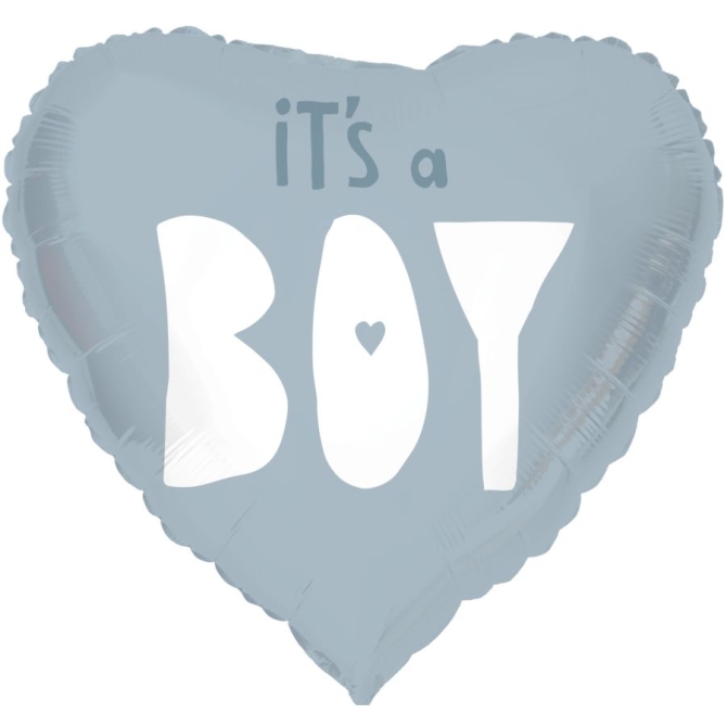 Ballon  plat Coeur Its a Boy - 45 cm 