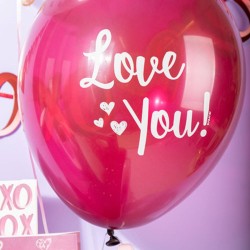 Bouquet 6 Ballons Coeurs / I Love You. n2