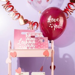 Bouquet 6 Ballons Coeurs / I Love You. n3