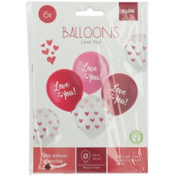 Bouquet 6 Ballons Coeurs / I Love You. n4