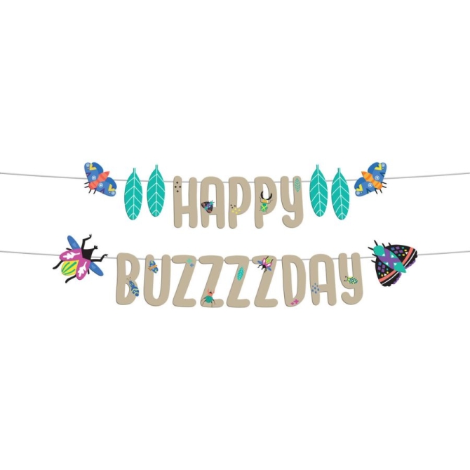 1 Guirlande Lettre Happy Birthday Insectes Party 