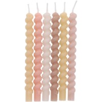 12 Bougies Twister Pastel - 10 cm