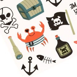 1 Planche de 25 Tatouages - Pirate Party. n1