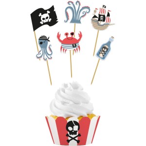 Set de 12 Dcorations Cupcakes - Pirate Party