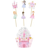 Set de 12 Dcorations Cupcakes - Pretty Princess