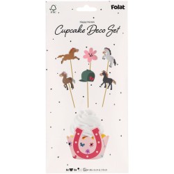 Set de 12 Dcorations Cupcakes - Happy Cheval. n1