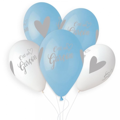 5 Ballons Argent C Est Un Garcon O33cm Pour L Anniversaire De Votre Enfant Annikids