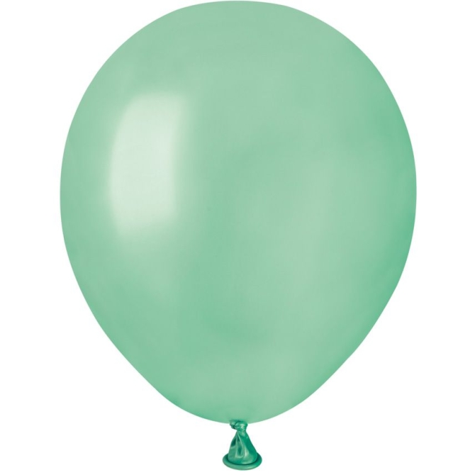 50 Ballons Vert eau Nacr 13cm 