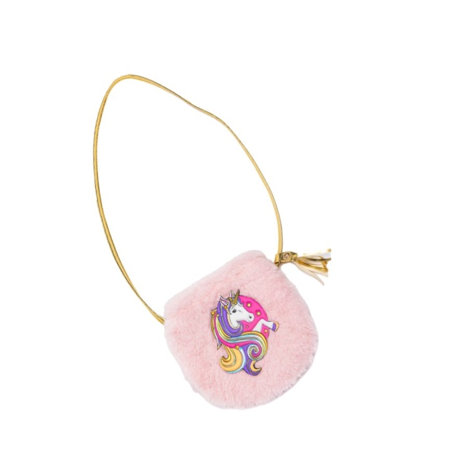 Petite Bourse Licorne Fluffy Rose 