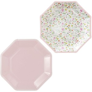 8 Assiettes Fleurs - Rose Gold