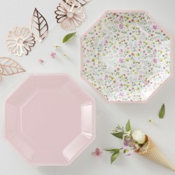 8 Assiettes Fleurs - Rose Gold. n1