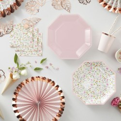 8 Assiettes Fleurs - Rose Gold. n3