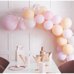 Kit Arche de 60 Ballons - Pche et Rose Mat. n1