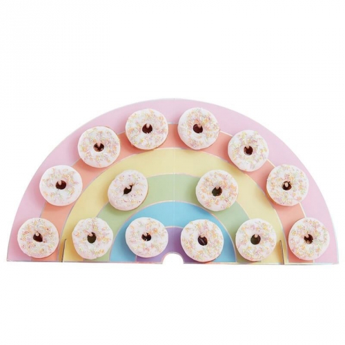 Support A Donuts Arc En Ciel Pastel Pour L Anniversaire De Votre Enfant Annikids