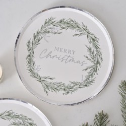 8 Assiettes Merry-Christmas - Argent. n1