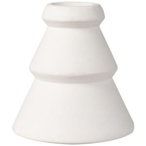 2 Bougeoirs Forme de Sapin - Blanc Cramique