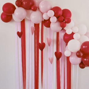 Kit Arche de 55 Ballons Coeurs Rouge & Rose