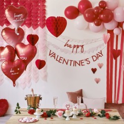 Kit Arche de 55 Ballons Coeurs Rouge & Rose. n3