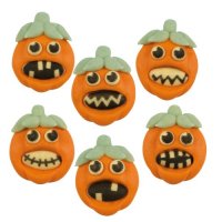 6 Dcors Citrouilles Halloween 2D (3 cm) - Sucre