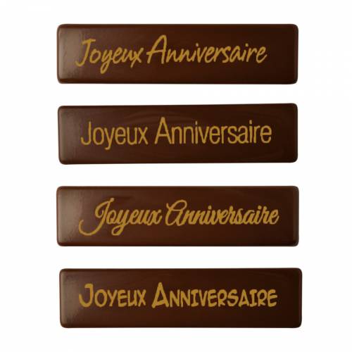 4 Plaquettes Joyeux Anniversaire - Chocolat au Lait pour l ...