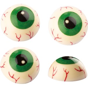 2 Yeux d'Halloween 3D Creux - Chocolat Blanc