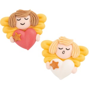 2 Anges de Nol (4 cm) - Sucre