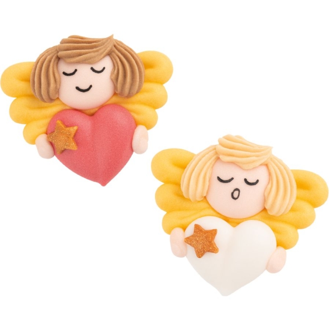 2 Anges de Nol (4 cm) - Sucre 